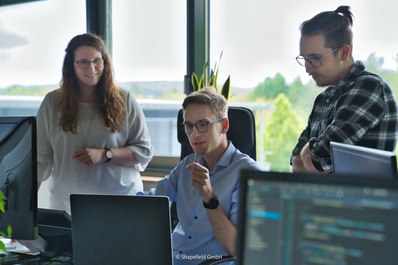 Kira, Niklas and Matthias at work